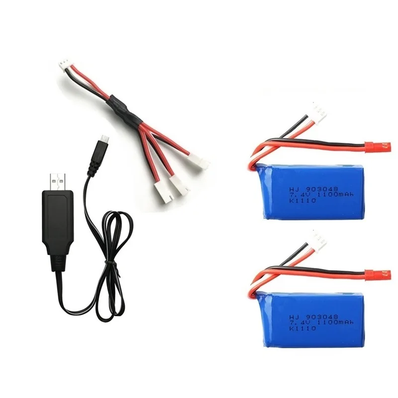 3 шт. для Wltoys A949 A959 A969 A979 K929 LiPo батарея 7,4 V 1100mah 903048 25c Lipo батарея для RC вертолета самолета автомобилей лодки - Цвет: Бургундия