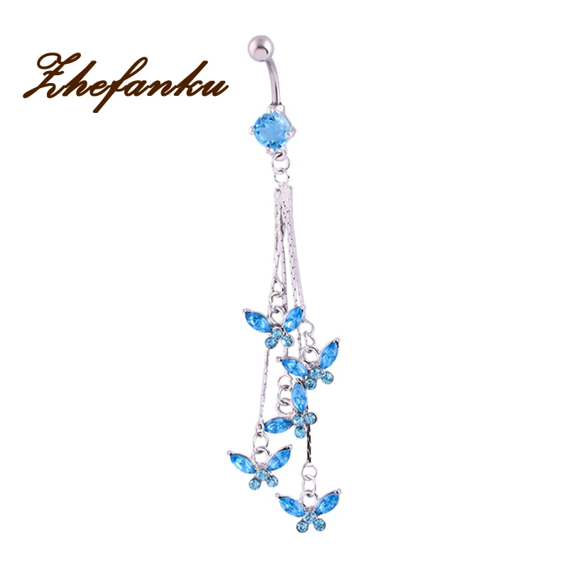 

Anti Allergy Medical Crystal Zircon Butterfly Navel Piercing Navel Nail Navel Piercing During Sexy Piercing Navel Pendent Women