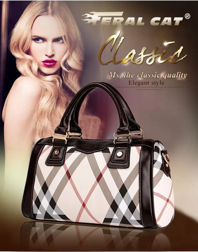 FERAL CAT 2017 Women Luxury Elegant Fashion Handbag Shoulder Bags Ladies Leather Handbags Female Messenger Bag70