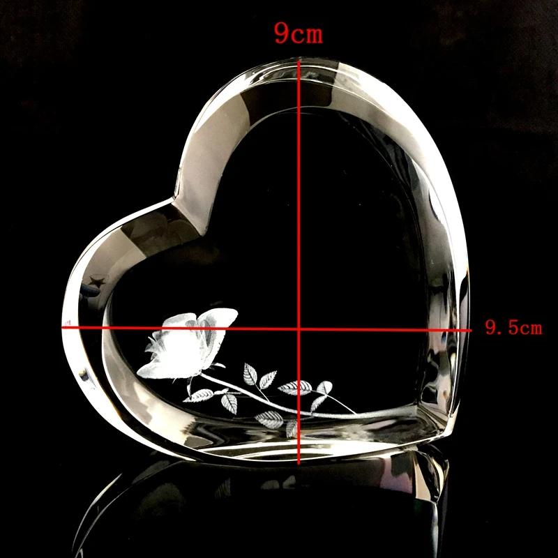 Хрустальные стеклянные украшения в форме сердца, розы, подарки для влюбленных, украшение для дома