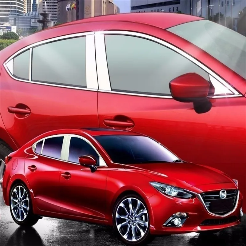 

Window exterior promote automovil chromium covers modification mouldings accessories car styling accessory 17 FOR Mazda Axela