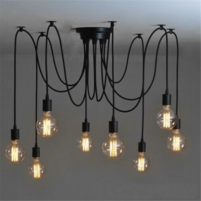 

Smuxi Industrial Vintage Eletrical Wire Pendant Lights With 6/8/10 Heads E27 Pendant Lamps For Home/Room/Living Room