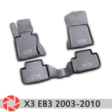 Коврики для BMW X3 E83 2003-2010, Нескользящие полиуретановые грязеотталкивающие аксессуары для салона автомобиля