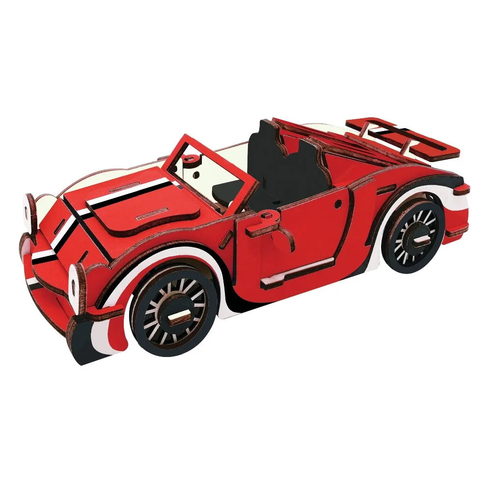 

Kids Adult Toys 3D Wooden Puzzle Montessori Educational Creativity Crafts Toys For Children Fire Chariot Model