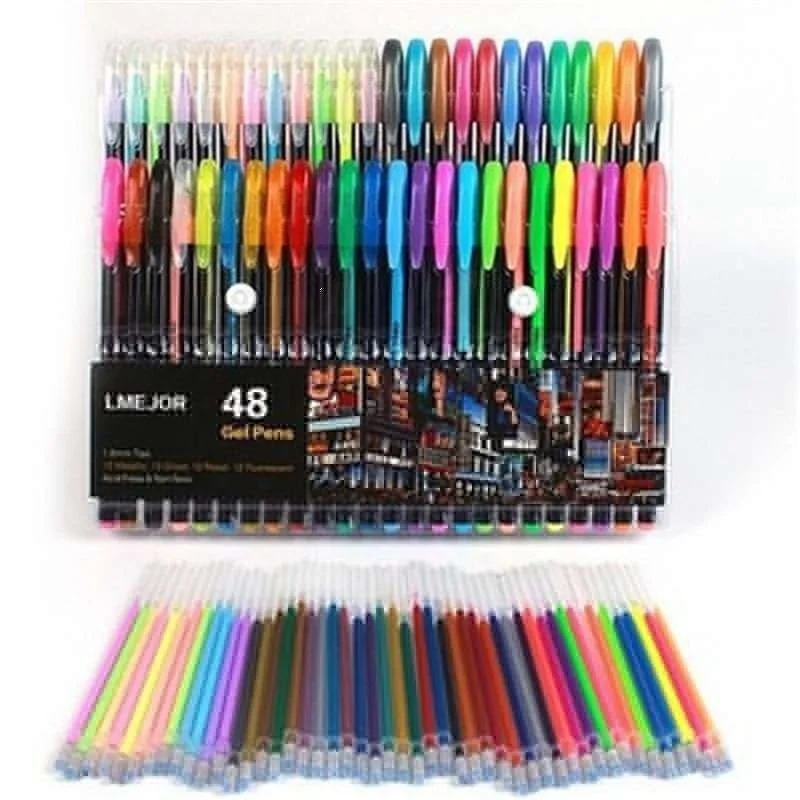 

48PCS/Lot Colorful Fluorescent Gel Pen Refills Office Signature Rods Colored Ink Refill School Stationery Writing Painting Tool