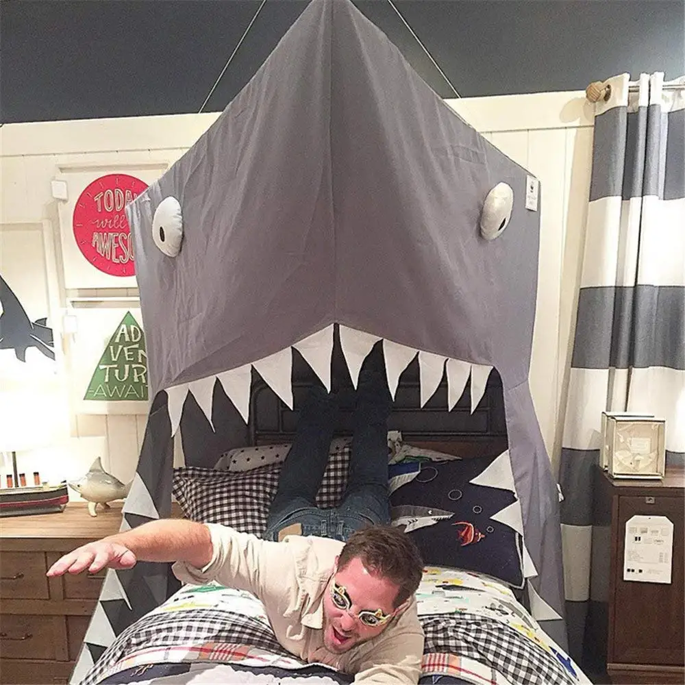 BIG SHARK Canopy Washed Cotton Cloth Round Dome Hanging Bed Canopy - BIG SHARK Canopy Washed Cotton Cloth Round Dome Hanging Bed Canopy