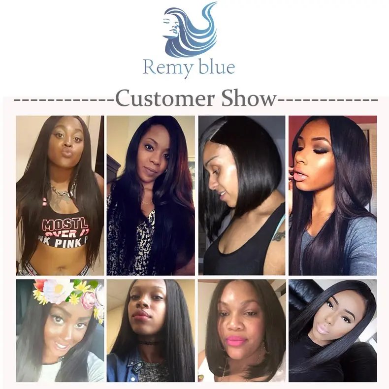 Remy Blue Hair Straight Brazilian Hair Weave Bundle Natural Color 100 Remy Human Hair Weft Extensions 3 Bundles Deals 10-26 Inch (3)