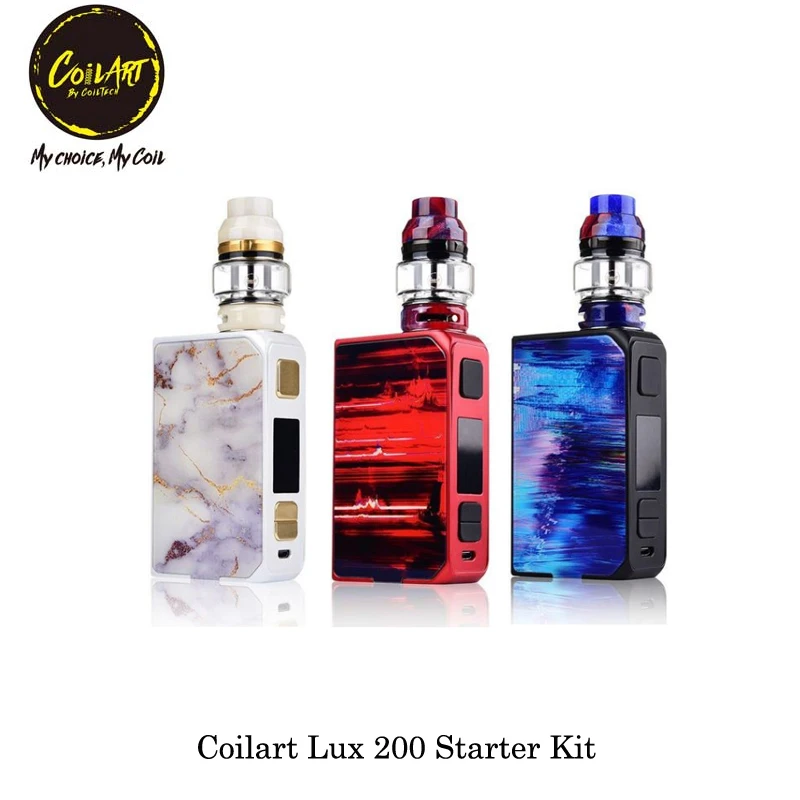 Оригинальная Смола Coilart Lux 200 LUX Вт TC коробка мод электронная сигарета 25 мм с сеткой