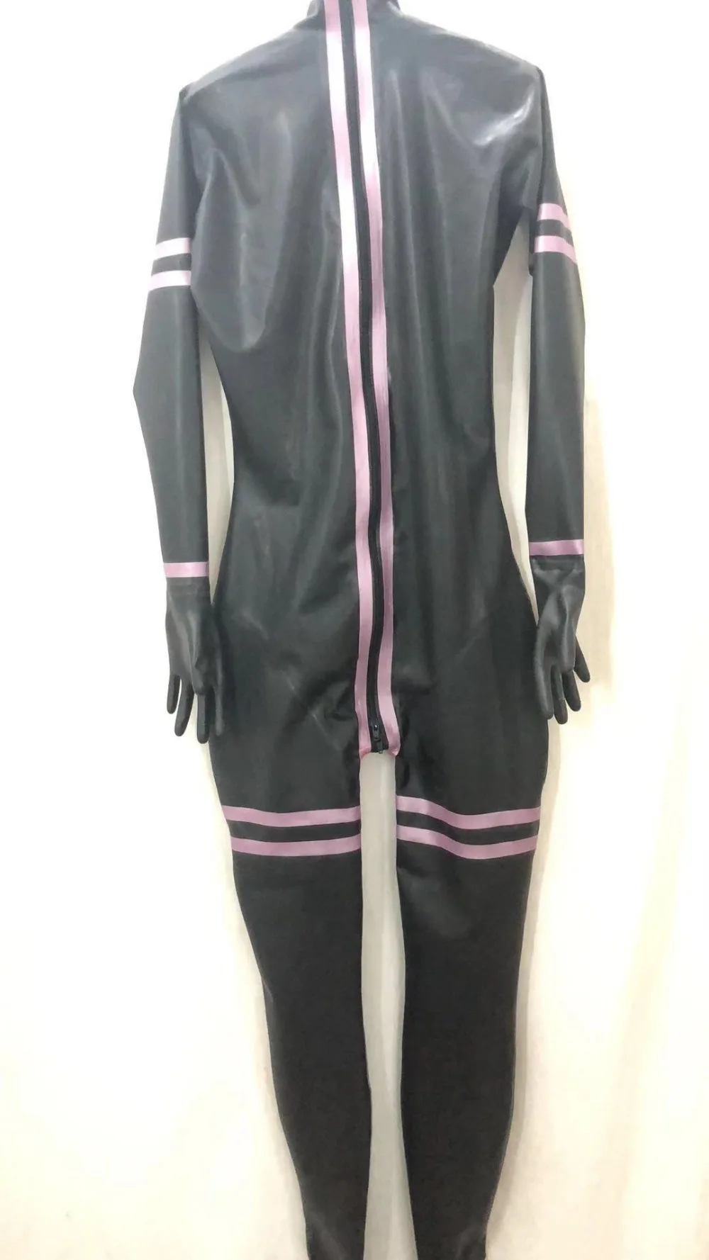 Sexy-Black-Womens-Latex-Catsuit-Skin-Tights-Full-Body-Latex-Suit-Rubber-Latex-Clothing-3D-Breast- 2