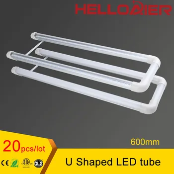 

U shaped led tube light 18W 600mm 20Pack free shipping 2ft led lamp kitchen lights garage led shop light led tube