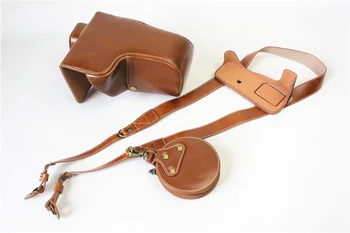 

New Luxury PU Leather Video camera case bag for Panasonic GH5 Lumix GH5 With Strap Open battery 3 Color + Mini Pouch