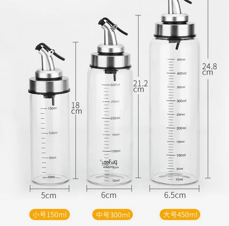 Creative glass oil bottle leakproof soy oil bottle glass vinegar set kitchen tools supplies seasoning