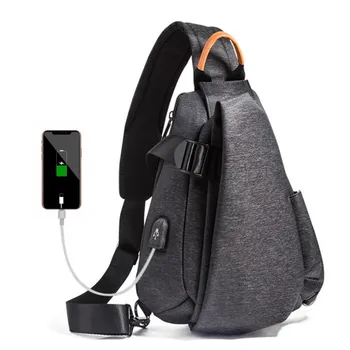 

Men Chest Bags Anti Theft Travel Men Single Shoulder Strap Cross Body Bags waterproof USB Charging Pack Rucksack Male 2018