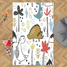 Синий, черный, красный, синий деревья коричневый динозавр 3d печать нескользящие микрофибры Детские украшения для детской комнаты коврик детский коврик