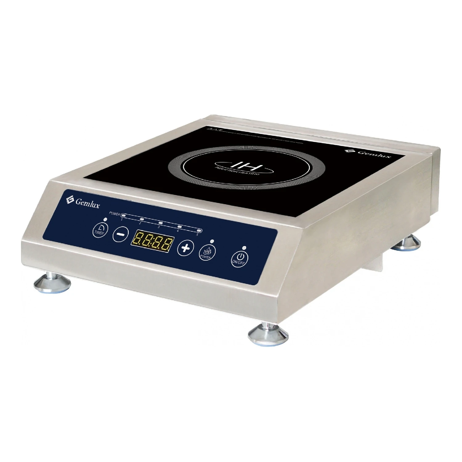 Плита индукционная GEMLUX GL-IC3505 (Мощность 3500 Вт, 1 зона нагрева, Cенсорное управление с ЖК-дисплеем, 5 уровней мощности, Электронный таймер 0-24 ч)