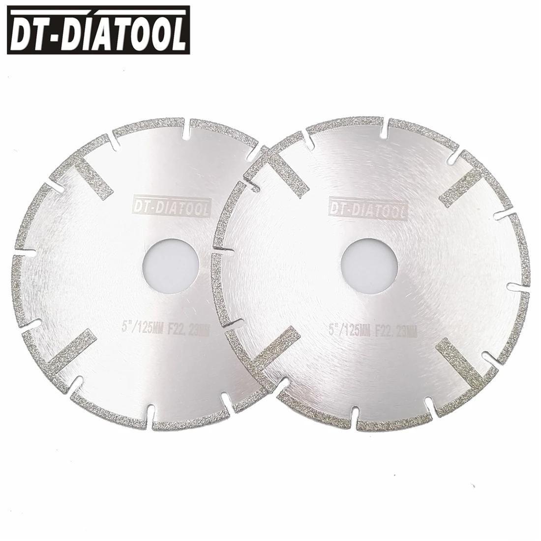 

DT-DIATOOL 2pcs 5" Electroplated Reinforced Saw Blade Diamond Cutting Disc Bore 22.23MM Diameter 125MM for Stone for Tile Marble