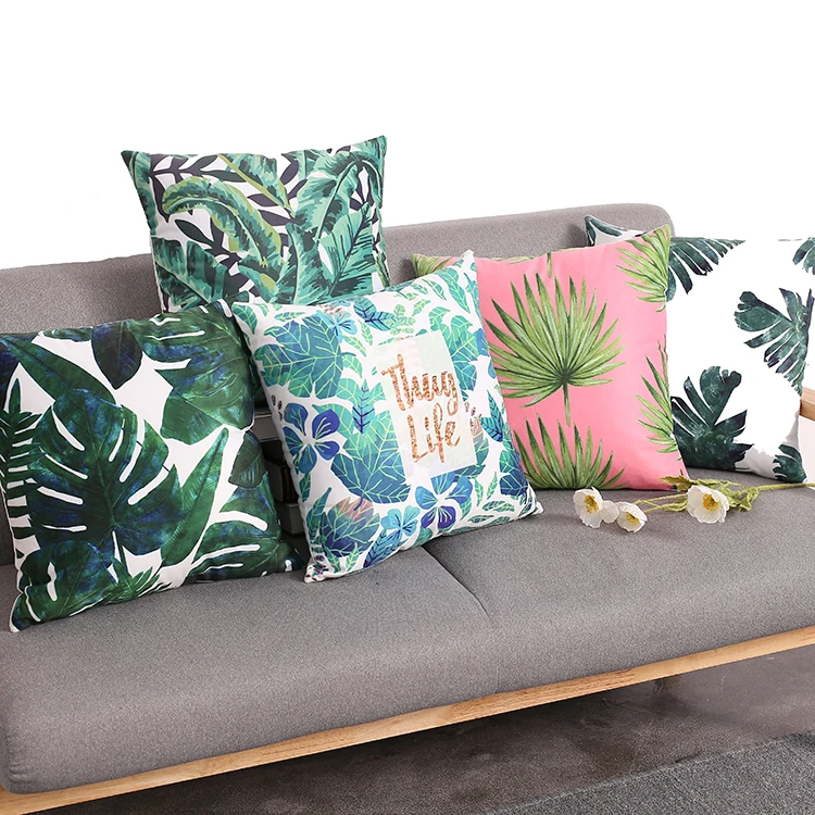 

Drop Ship Summer Flower Cushion Cover 40X40cm Palm Leaf Flamingo Cactus Velvet Pillow Case Pillow Covers Bedroom Sofa Decoration