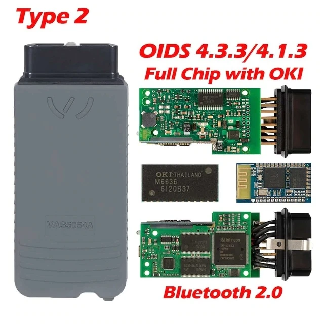 5054A ODIS 4.3.3 клавиатура с оригинальным OKI полный чип Bluetooth Автомобильный сканер для считывания кода 5054 A OBD2 диагностический инструмент - Цвет: Green PCB