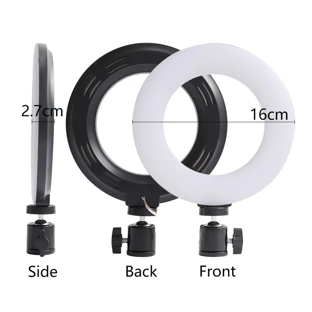 

white plastic Tri-tone light led Ring Live broadcast Landing Fill light 6 inch - 1 piece