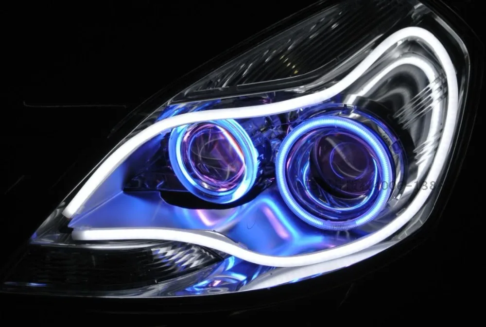 

AES Hotsale 60cm Flexible LED DRL Strip Soft Light Dual Color White+Amber Yellow Turning Signal Flowing Running Headlight