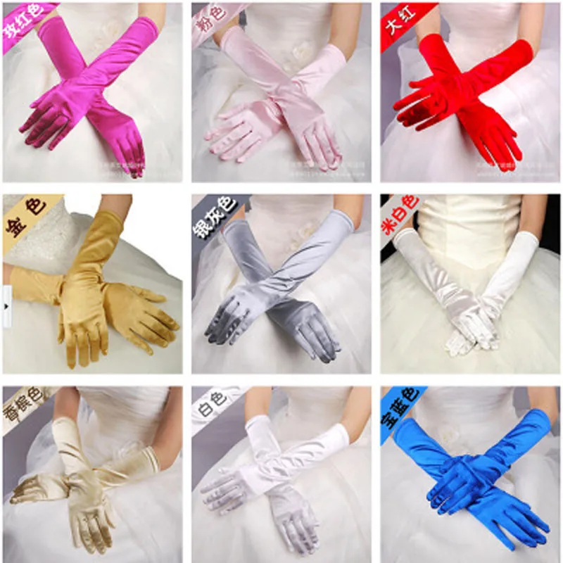 10 шт./лот женские танцевальные длинные серебристые перчатки Модные Вечерние перчатки