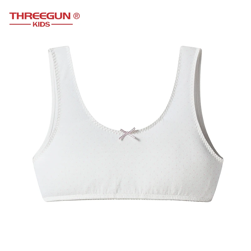 

THREEGUN Girls Bras Underwear Anti-Light No Rims Cotton Comfortable Teenage Kids Puberty Anti-sagging Training Bras For Girls