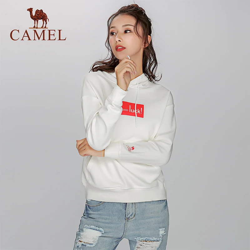 CAMEL Повседневная модная тонкая толстовка с капюшоном женская осенняя и зимняя
