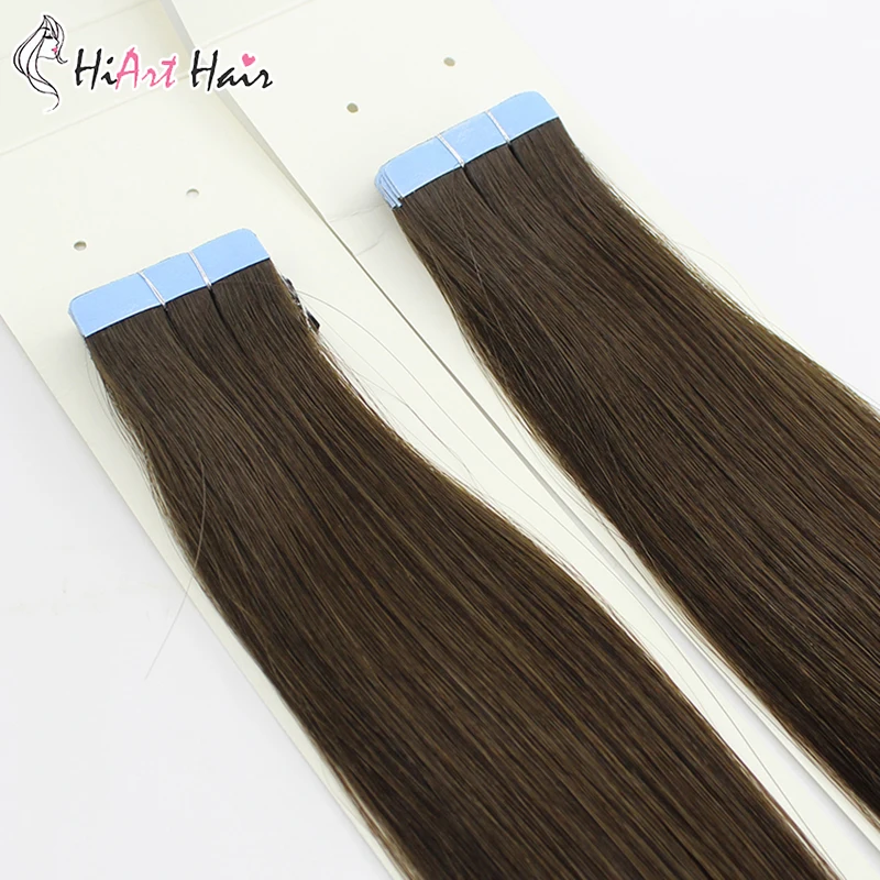 HiArt 2,5 г лента натуральные волосы для наращивания салон с двойной лентой для наращивания волос прямые накладные волосы на ленте с фабрики