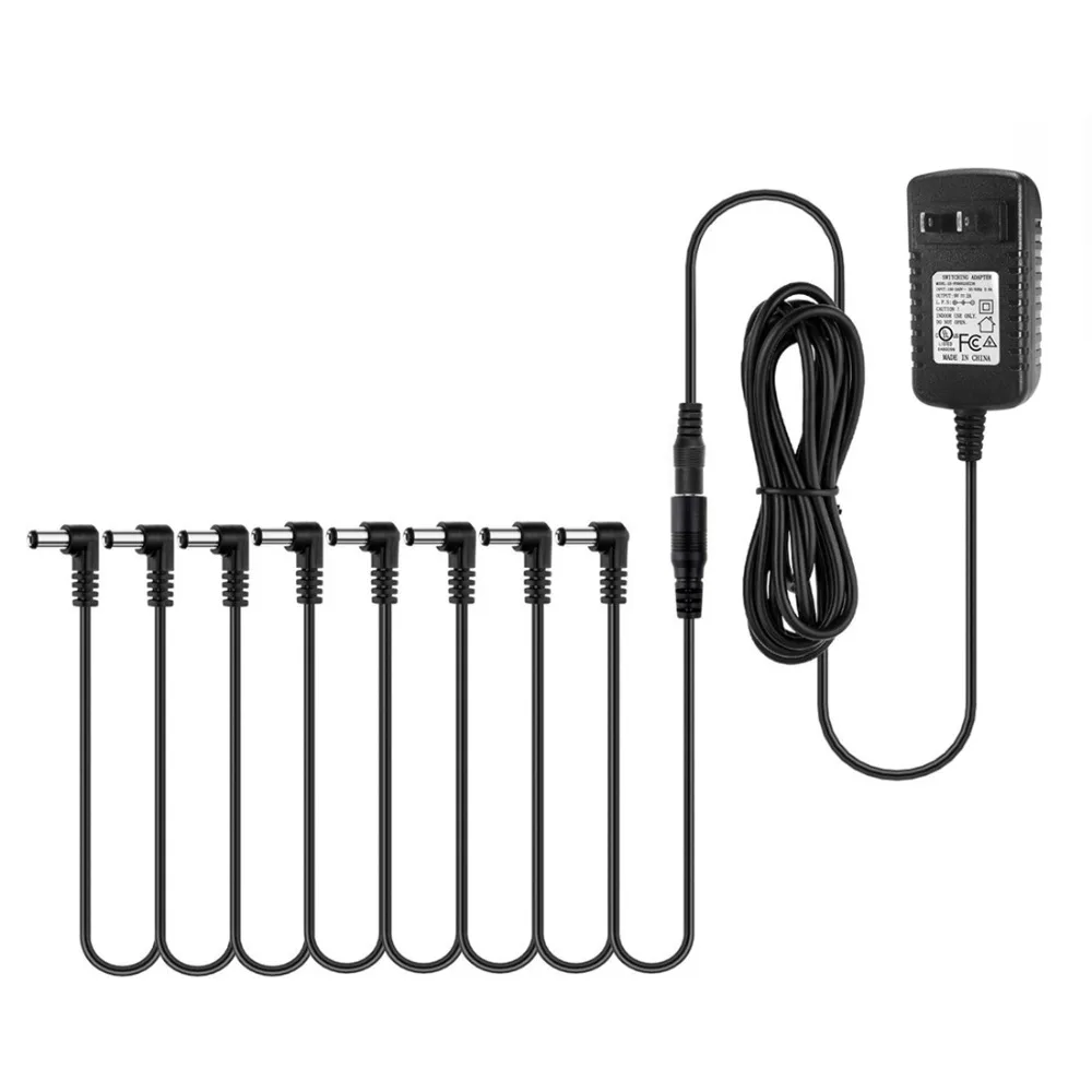 

Pedal Power Supply Adapter 9V DC 2A Tip Negative 8 Way Daisy Chain Cables To Effect Pedal Adapters Electrical Equipment Supplies