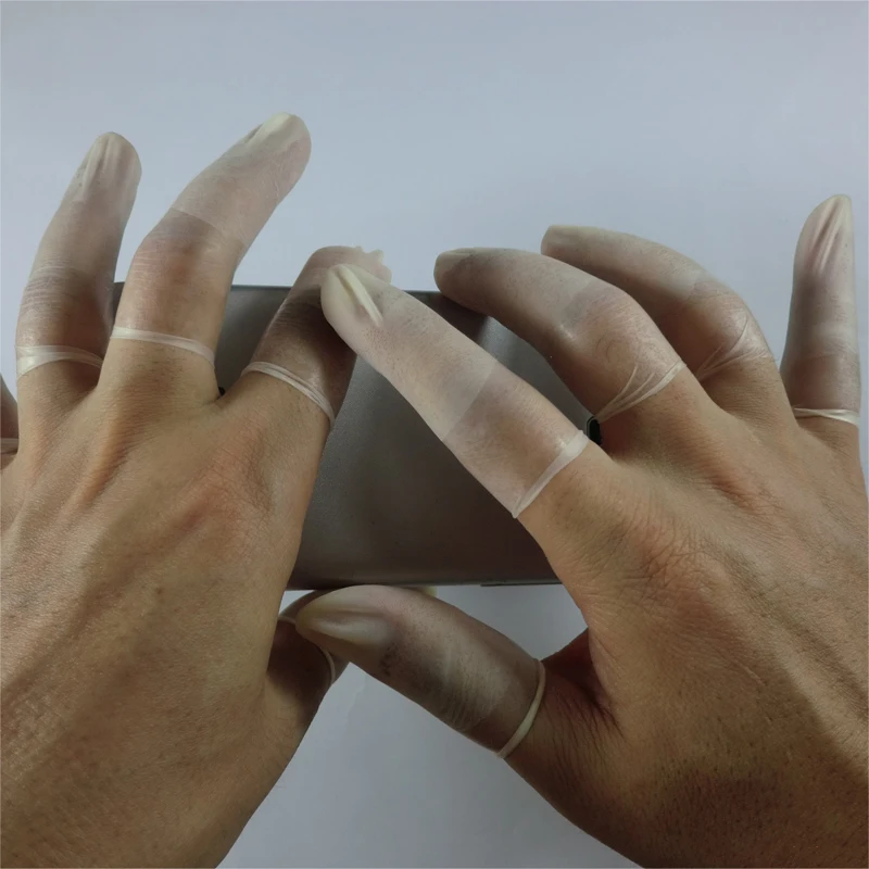 100 шт. finger cot защитный кончик пальца рабочие перчатки чистый натуральный латексный порошок-Бесплатная Антистатическая режущая кромка ESD