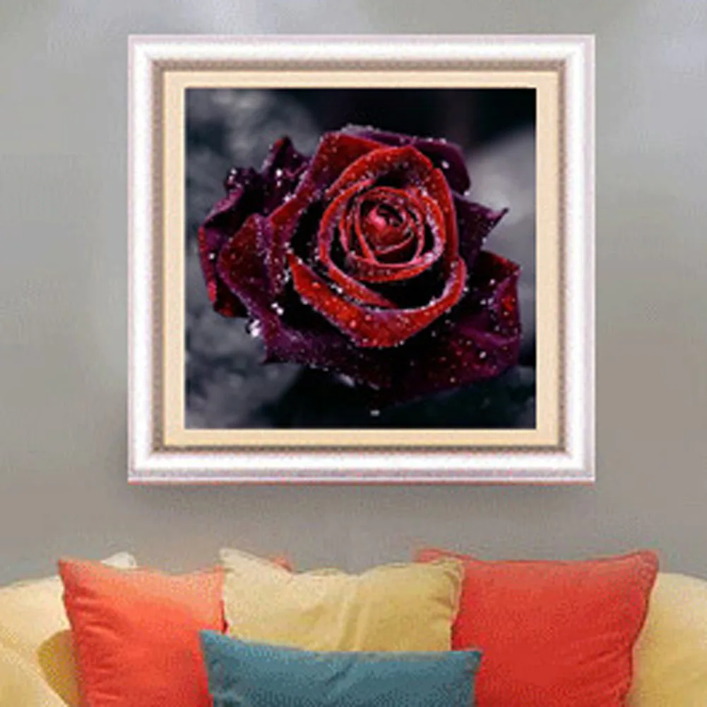 New 5d Painted Living Room Full Resin Imitation Diamond Rose