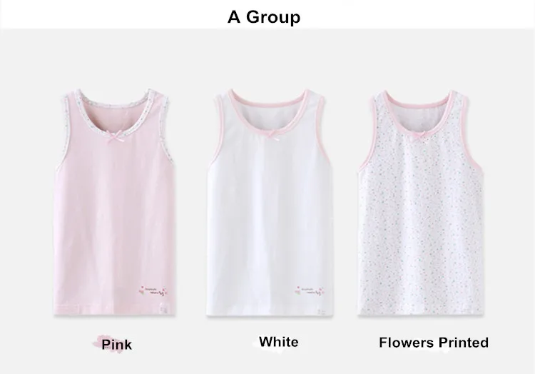 Children Girls Cotton Bowknot Underwear Vests 12