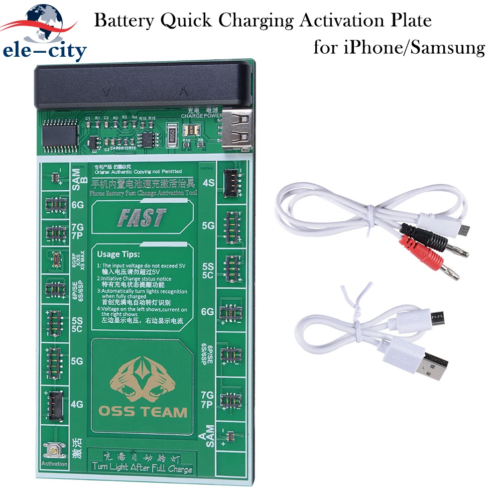 

Cell Phone Battery Quick Charging Activation Plate Board for iPhone 4/5/6 7 8 Plus/X/XR/XS Max/Samsung Circuit Test Repair Tool
