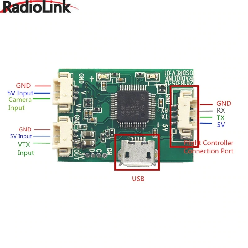 

Radiolink Mini OSD Module for Image Transmission Mini PIX / Pixhawk Flight Controller Board RC Drone FPV Racing