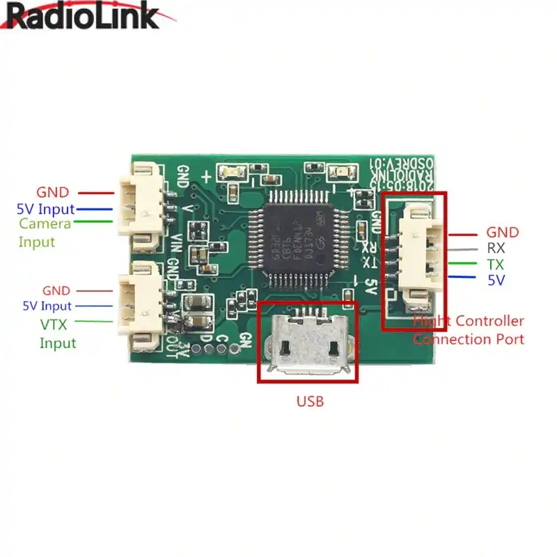kexinda Remplacement pour Radiolink Mini OSD Module Image Data Mini PIX//Pixhawk Flight Controller Board FPV RC Mod/èle Pi/èces