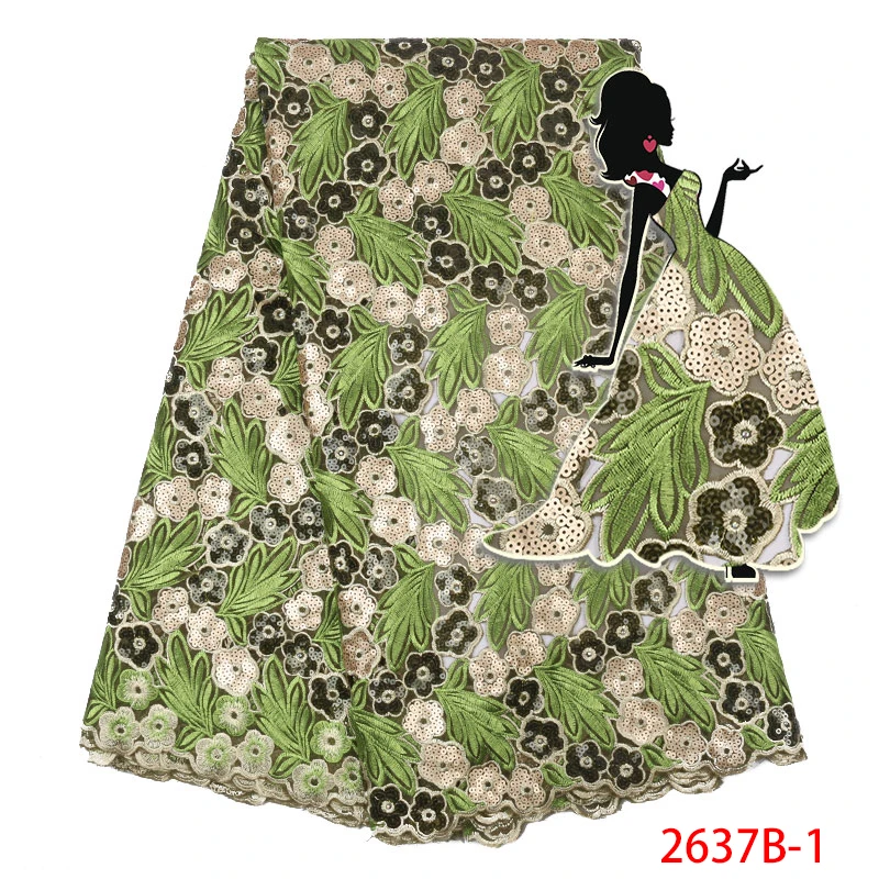 

Latest Lace Fabric Organza Lace Fabric Nigerian Sequins Cut Organza Lace Fabric For Women Party Lace Fabric Dress AMY2637B-1