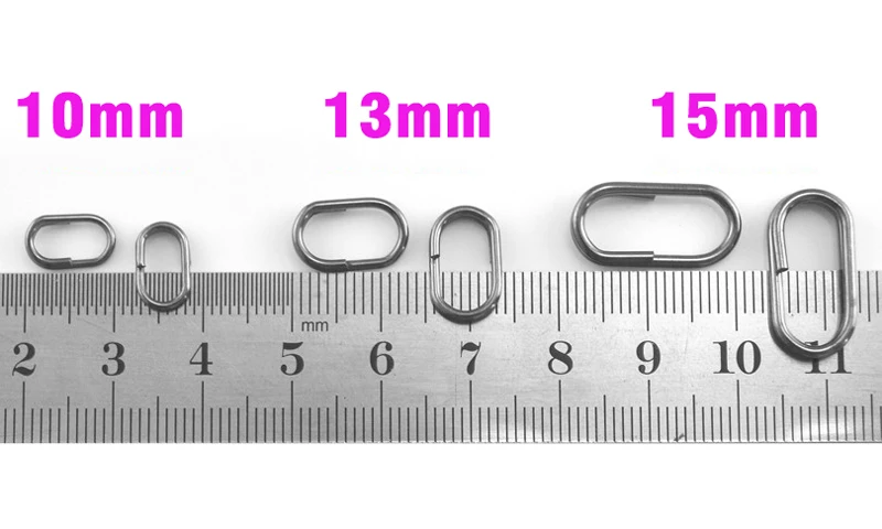 MNFT 20 шт. рыболовное овальное разъемное кольцо из нержавеющей стали оснастка Приманка снасти Разъем размер 10 мм, 13 мм, 15 мм поворотные рыболовные аксессуары