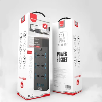 

Fast Power Strip Socket 4 USB Ports HUB with auto-id identification Switch Multi Portable Electrical Socket Plugs adaptors