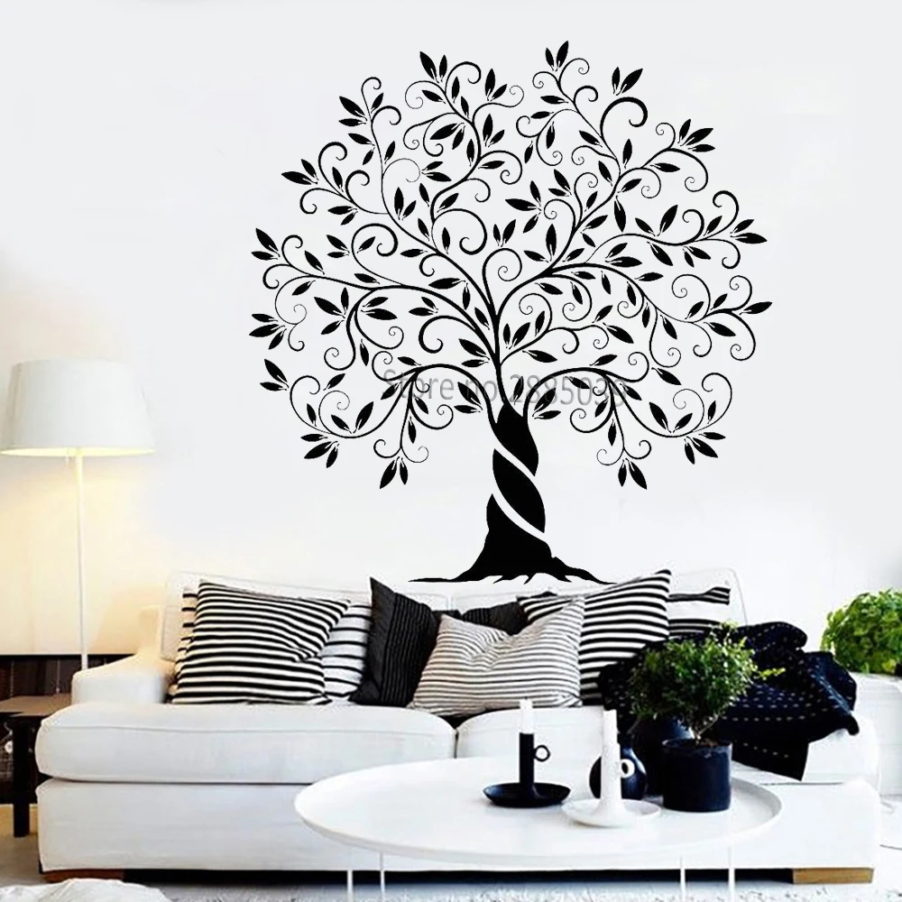 

New Style Family Tree Of Life Vinyl Wall Decal Nature Garden Home Decor Wall Stickers Art Wall Murals Unique Large Tree LC1029