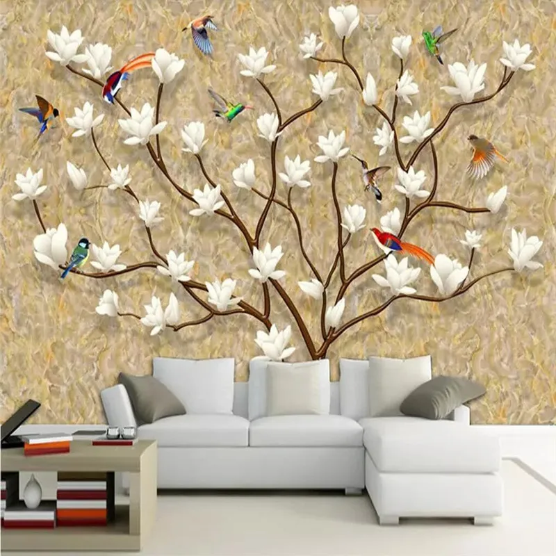 European-style hand-painted life tree background wall professional production mural wallpaper wholesale custom poster photo wall