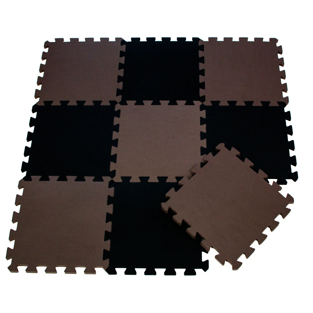 9pcs/bag Soft EVA Foam Baby Play Mat Brown Color Series Puzzles Mat