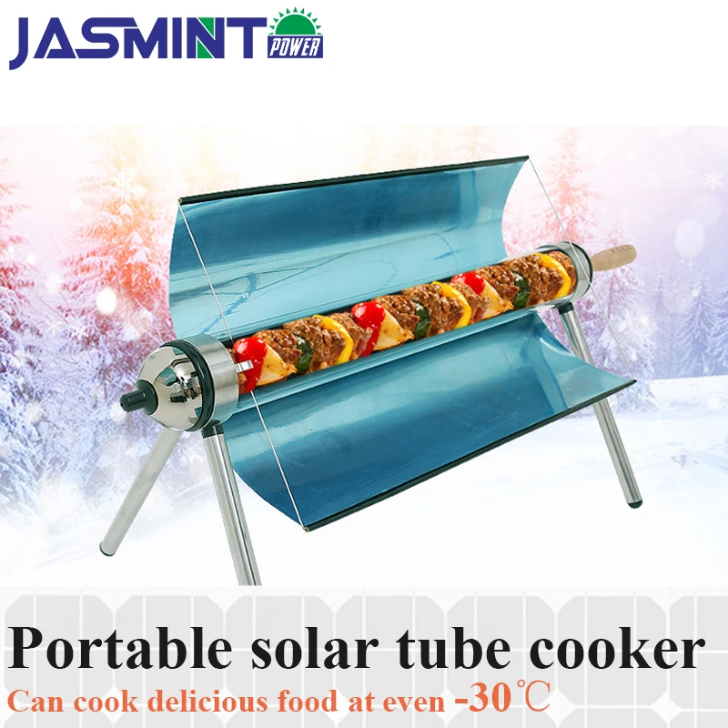 

Green solar tube cooker use of sunlight for outdoor BBQ,portable solar cooker Camping Emergency Tool solar oven