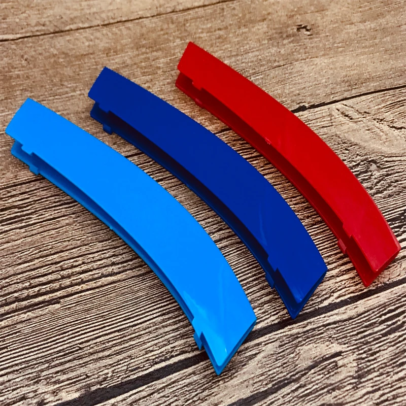 

3pcs 3D car front grille trim strips cover striker M design for BMW F30 F10 E90 E46 E92 3series 5 series M power performance