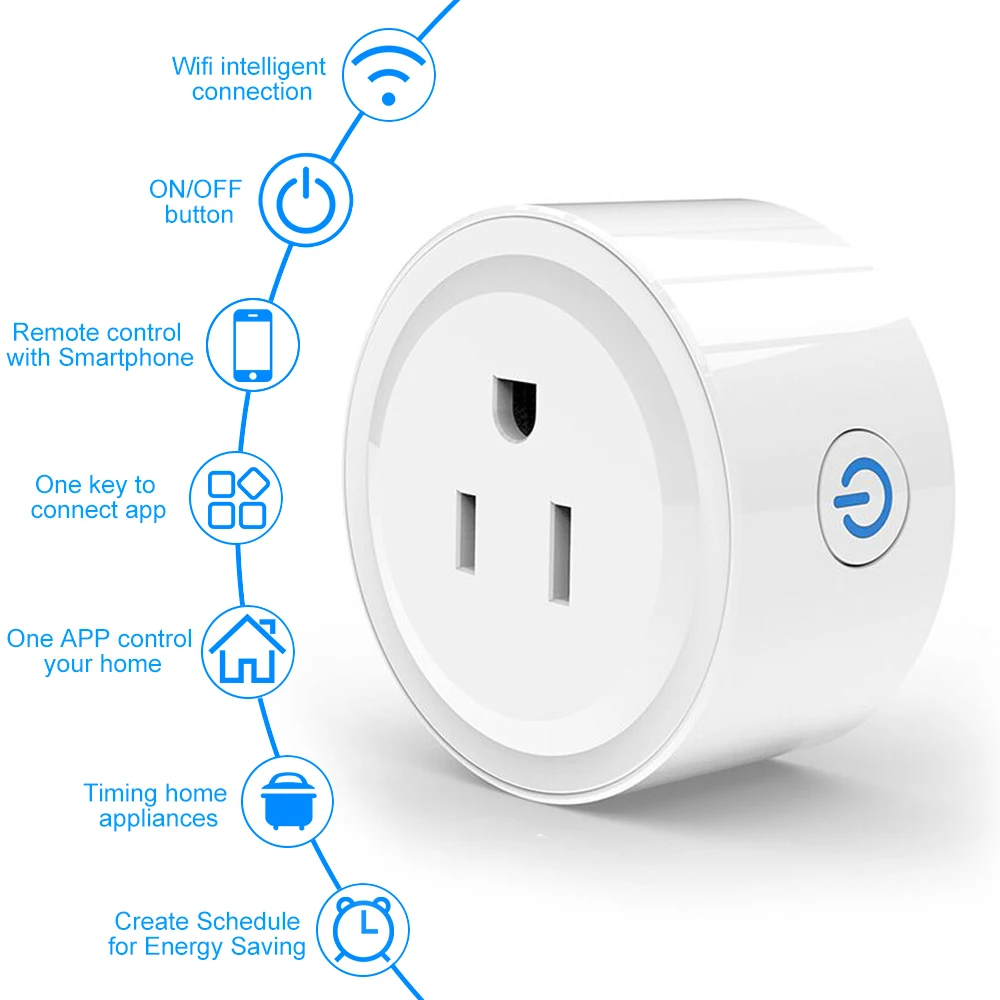 US Smart Socket WiFi Plug Remote Control Timing On/Off Switch The Power