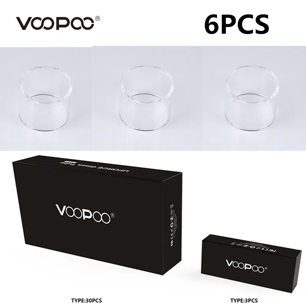 

6pcs Voopoo UFORCE Glass Tube Vape Replacement For Uforce Tank Uforce T1 Tank Uforce T2 Tank Voopoo Drag 2 Drag Mini Kit E Cig