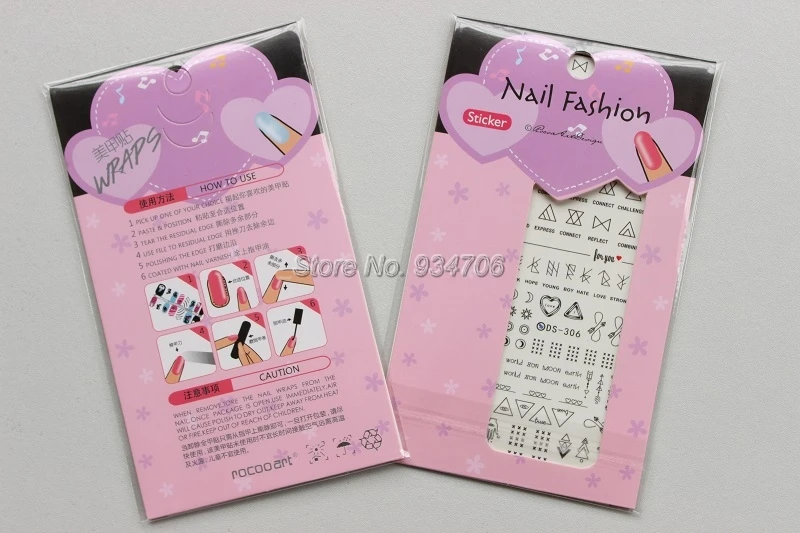 Дизайн Rocooart DS306 переводные наклейки для ногтей с водой Harajuku Element Line Figures Nail Wrap sticker Tips Manicura nail Decal