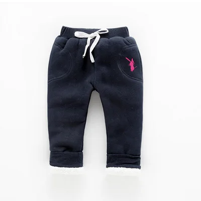 Children Outfits Winter Pants Boys Warm Thicken Casual Pants Fleece Spring Autumn Cotton Kids Pant Girl Fashion Loose Trousers - Цвет: WP930 navy