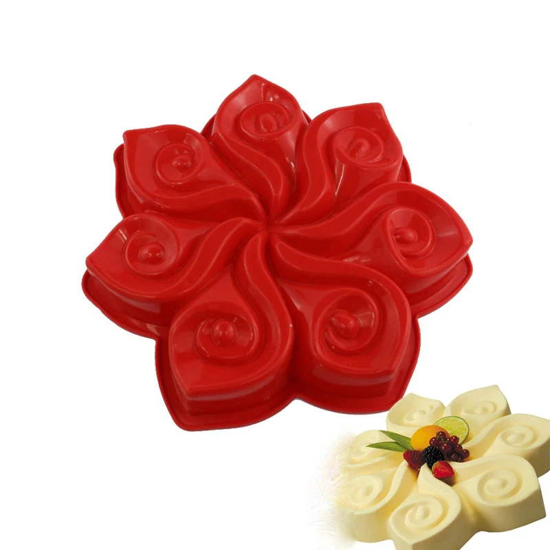 

7 Petal Bauhinia Calla Shaped Big Silicone Mould Baking Bread Mousse Jelly Pudding Chocolate molds Kitchen Cake Decorating Tool