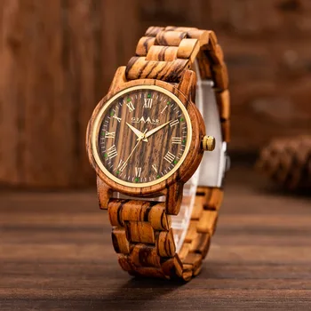 

Top Brand Men's Wood Watches Unique Man Watch Wooden Handmade Quartz Wrist Watch Male Sport Luminous Hands Clock Masculino