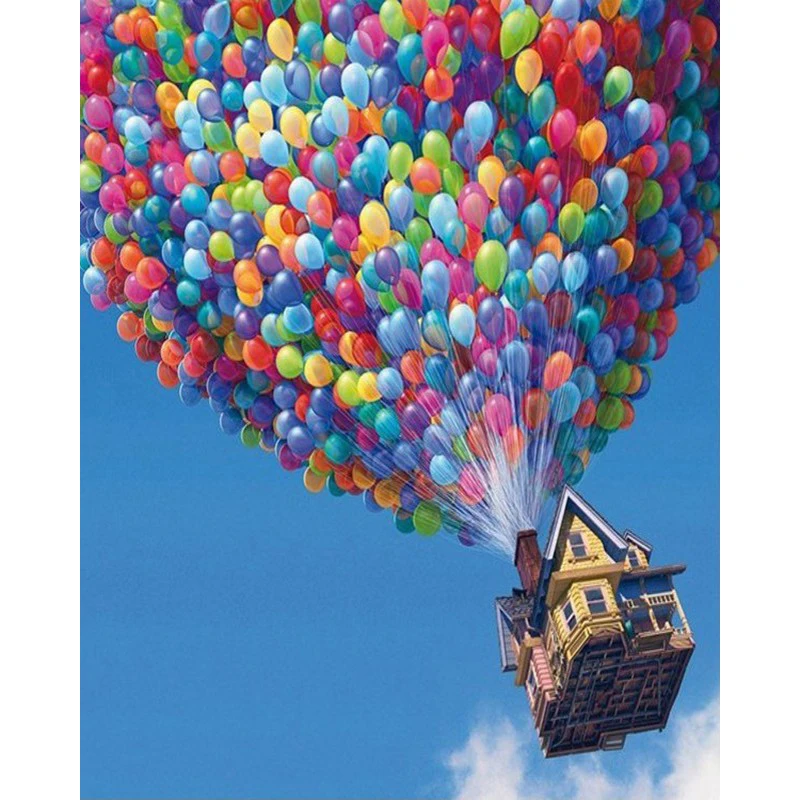 Выполненные воздушный шар Сделай Сам Картина количество пейзаж раскраски живопись по номерам Kit акриловой живописи уникальный дома Декор